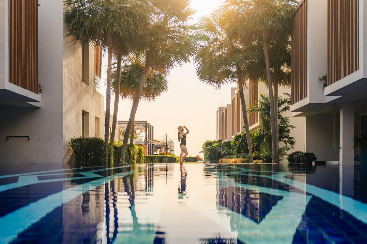 Sunlit pool at Ace of Hua Hin Resort